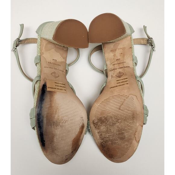 Antonio Melani Gemy Strappy Leather Sandals Mint Green Size 6M - Picture 13 of 14